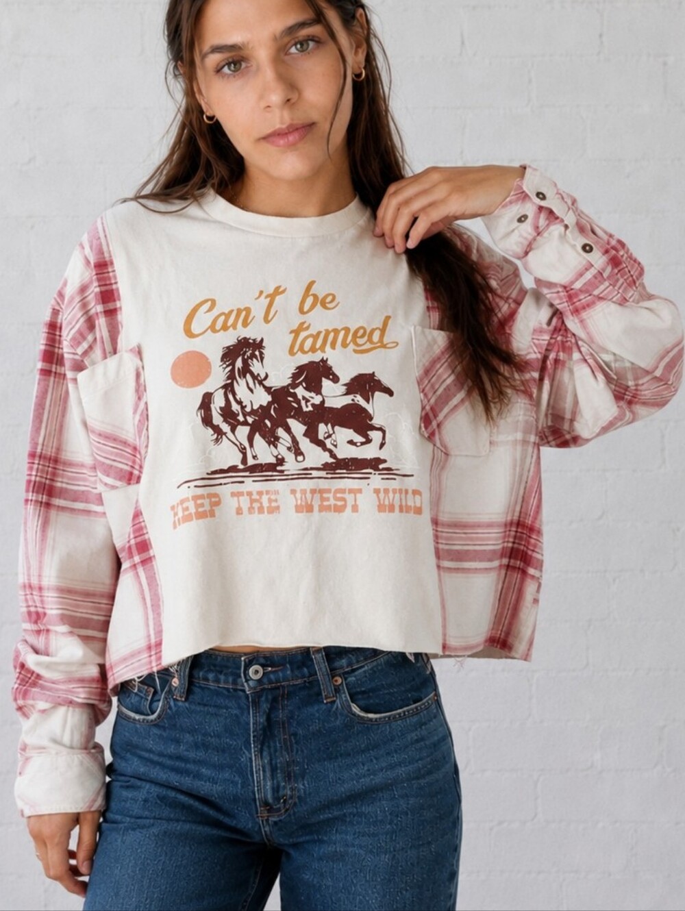 Upcycled- Wildheart Prairie Crop Tee